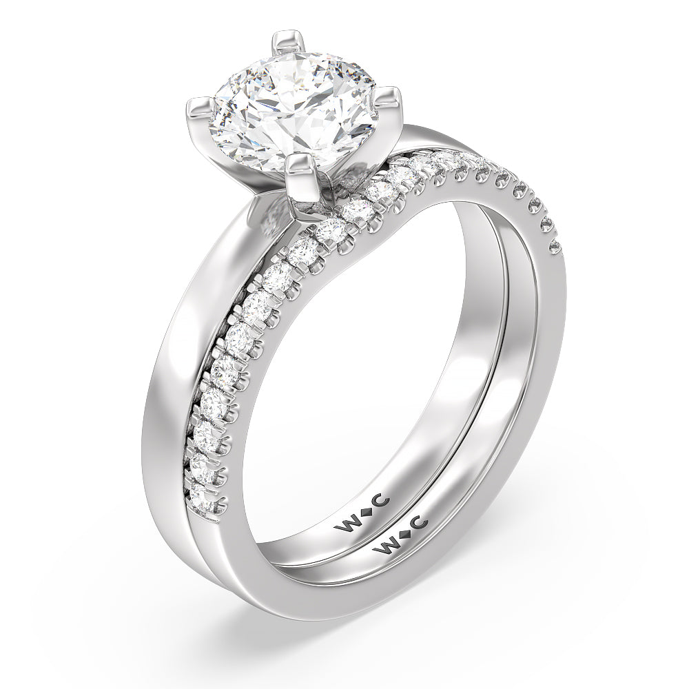 2.11ct Round Medi Solitaire Diamond Engagement Ring with 2 1/10 Cut Diamond in 14KT Round view 4
