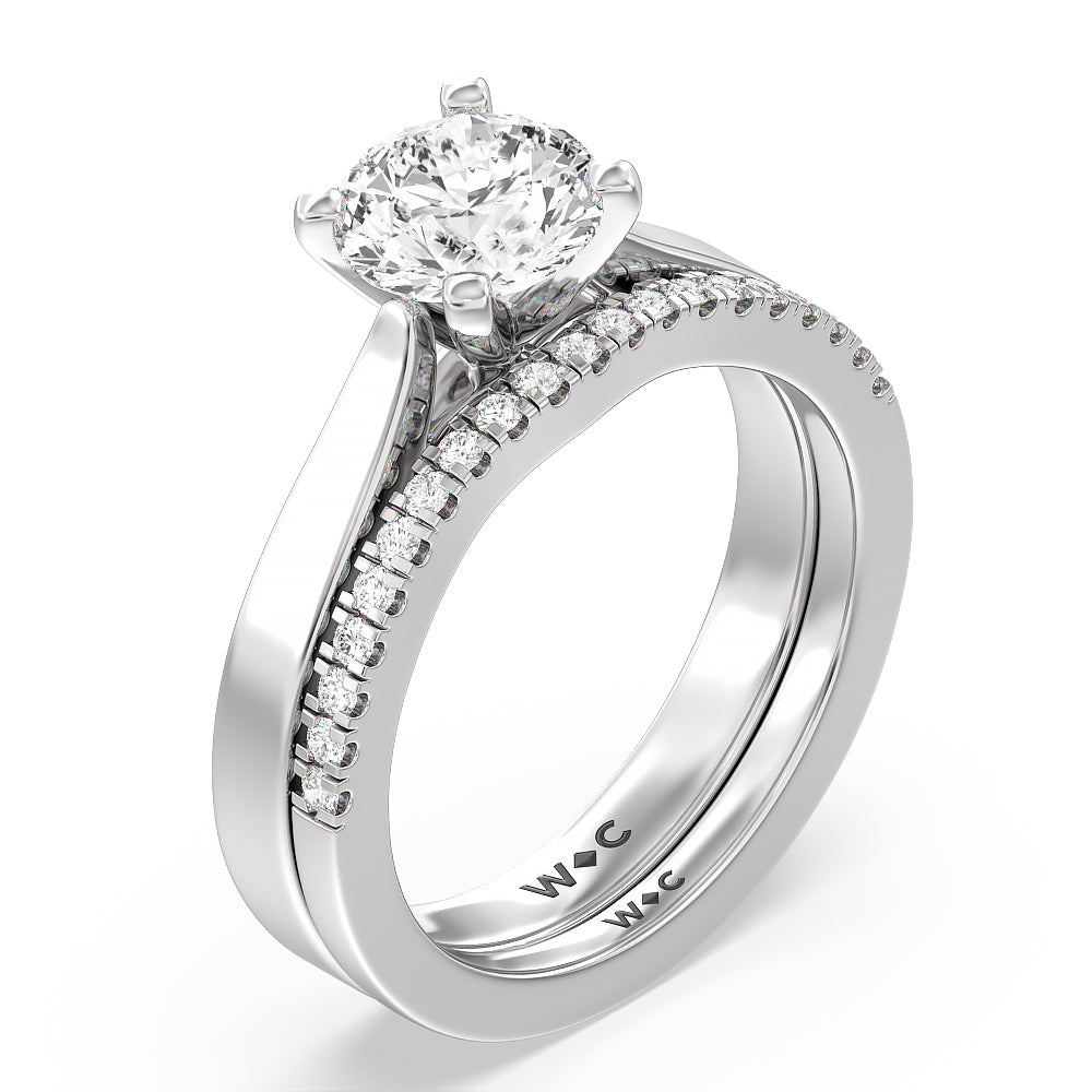 Oval Cut Maxi Sleek Cathedral Solitaire Engagement Ring with Lab Grown Diamond in 14KT Rose Gold view 4
