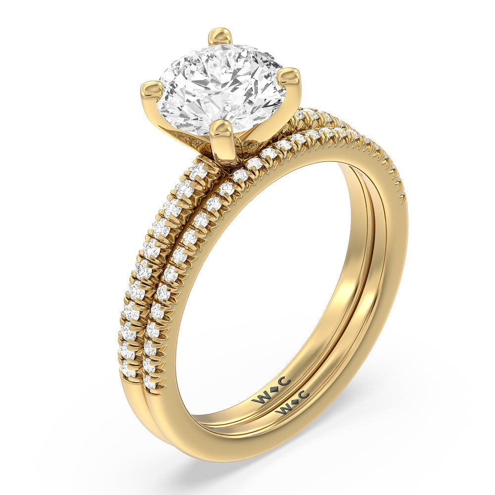 Vela Petite French Set Diamond Engagement Ring with Oval Cut Diamond in 14KT Rose Gold view 5
