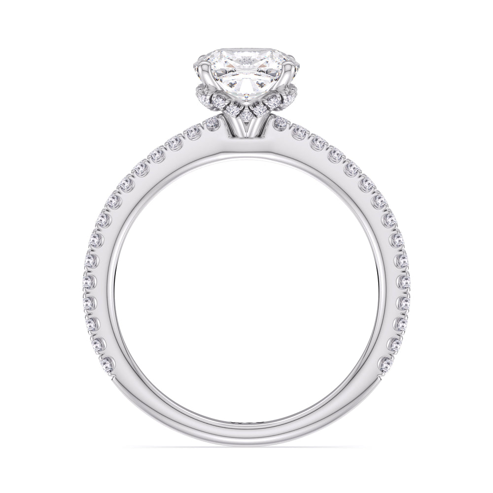 2.51ct Elongated Cushion Ara Fine Hidden Halo Lab Diamond Engagement Ring with 2 7/8 Cut Diamond in 14KT Elongated Cushion view 2
