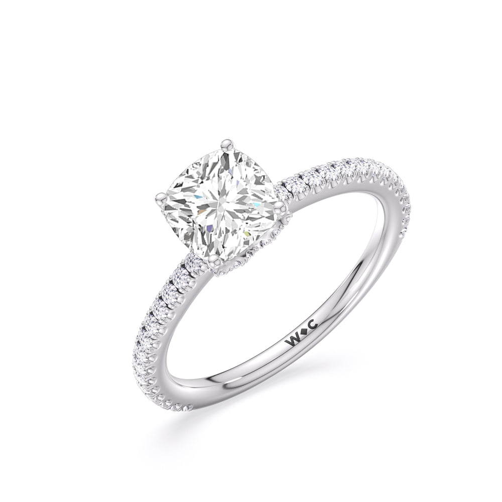 2.51ct Elongated Cushion Ara Fine Hidden Halo Lab Diamond Engagement Ring with 2 7/8 Cut Diamond in 14KT Elongated Cushion view 3
