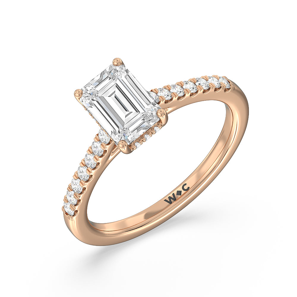 The Classic Hidden Halo Radiant Engagement Ring | Plain Band | Yellow Gold The Classic Hidden Halo Radiant Engagement Ring | Plain Band | Yellow Gold