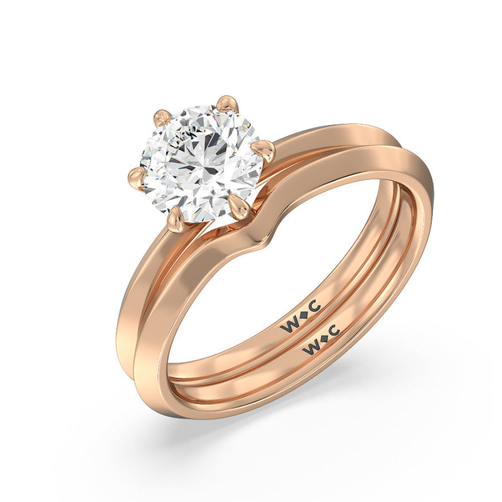 Six Prong Knife Edge Petite Engagement Ring with Oval Cut Diamond in 14KT Rose Gold view 7
