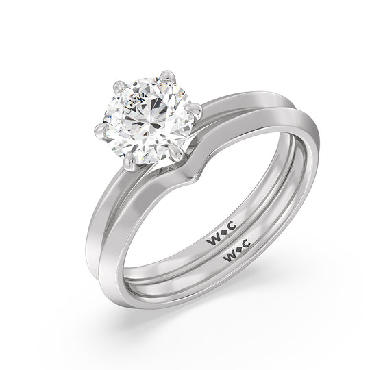 Cushion Cut Six Prong Knife Edge Petite Engagement Ring (E+ VVS+) with Lab Grown Diamond in 14KT Rose Gold view 5
