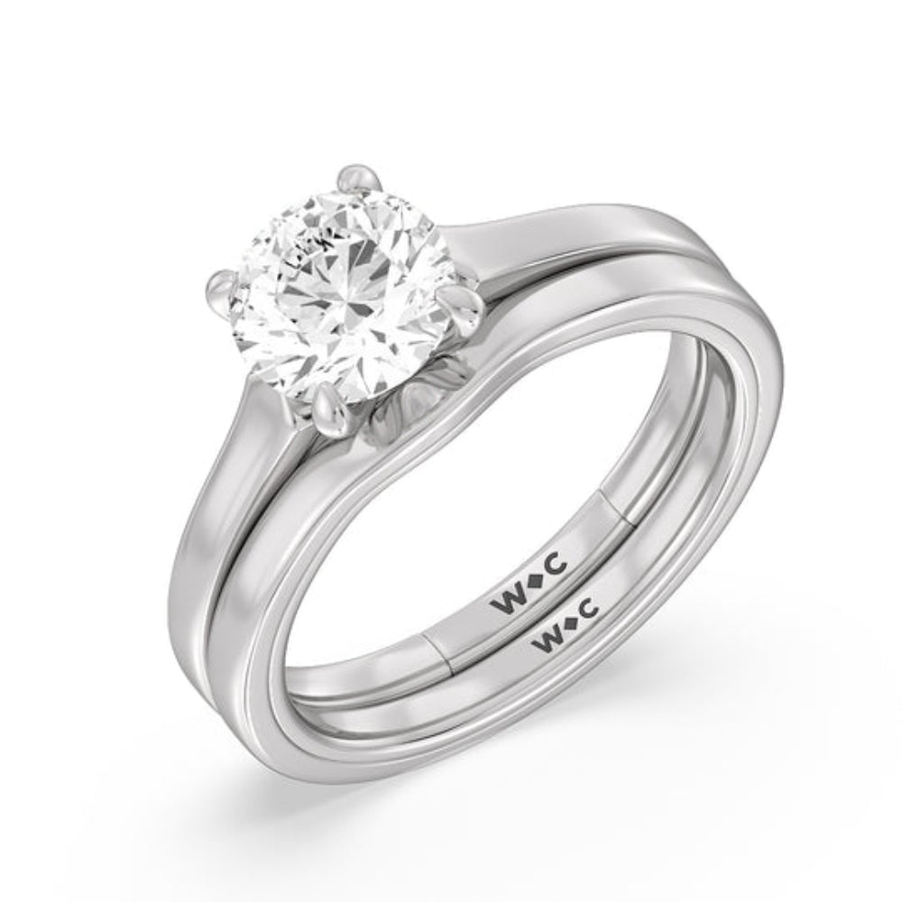 4 Prong Two-Tone Solitaire Engagement Ring with Oval Cut Diamond in 14KT White & Rose Gold view 4
