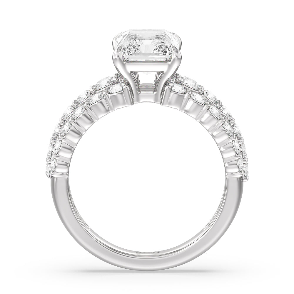 The Park Avenue Ring with Radiant Cut Diamond in 14KT Platinum view 3
