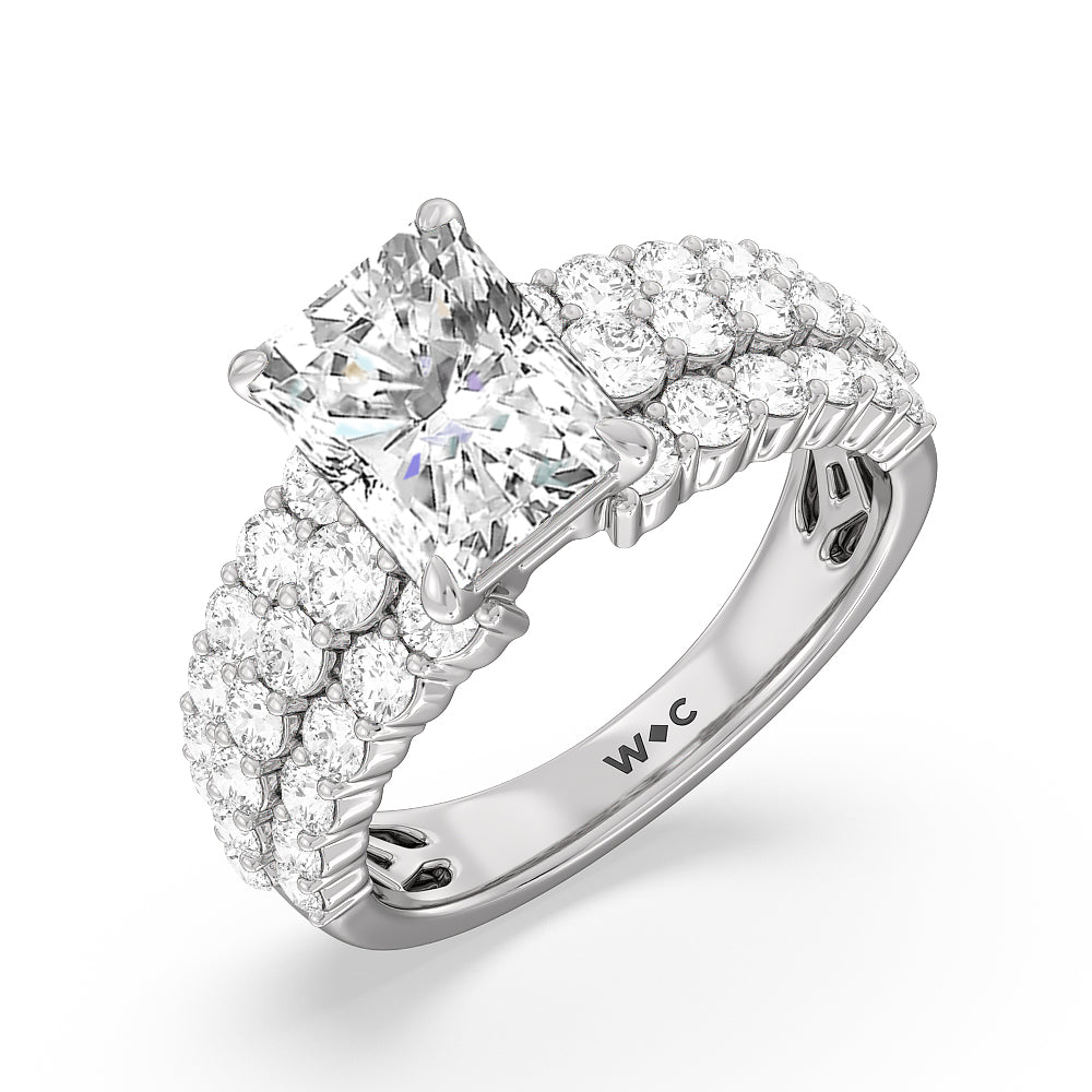 The Park Avenue Ring with Radiant Cut Diamond in 14KT Platinum view 4
