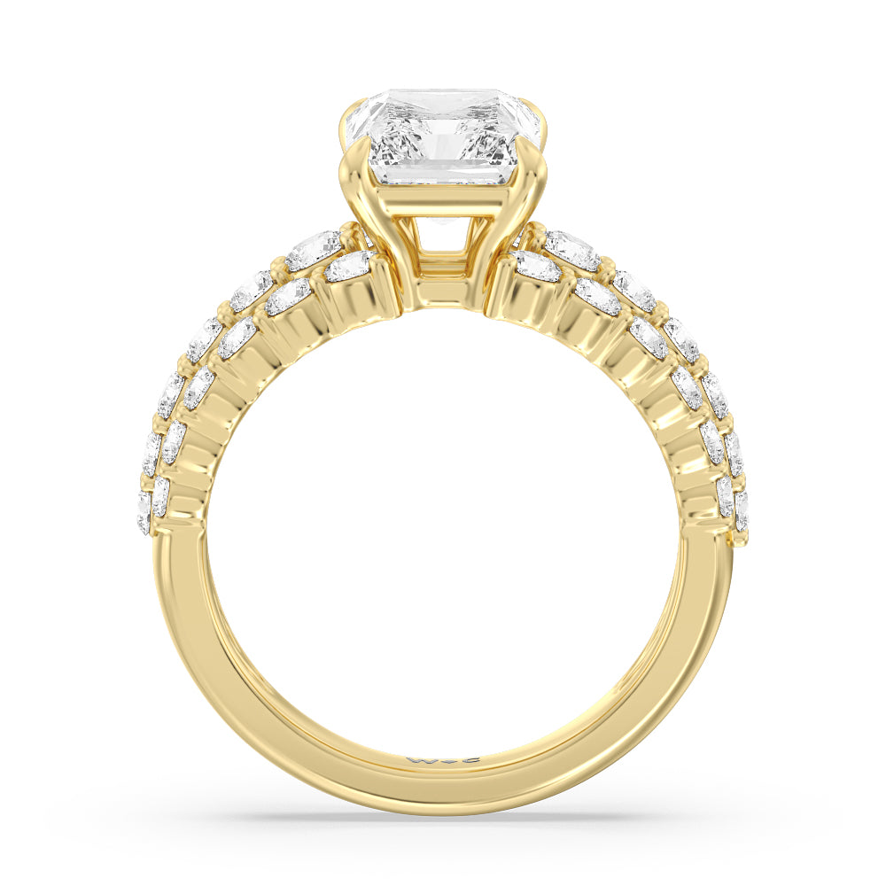 The Park Avenue Ring with Radiant Cut Diamond in 14KT Yellow Gold view 3
