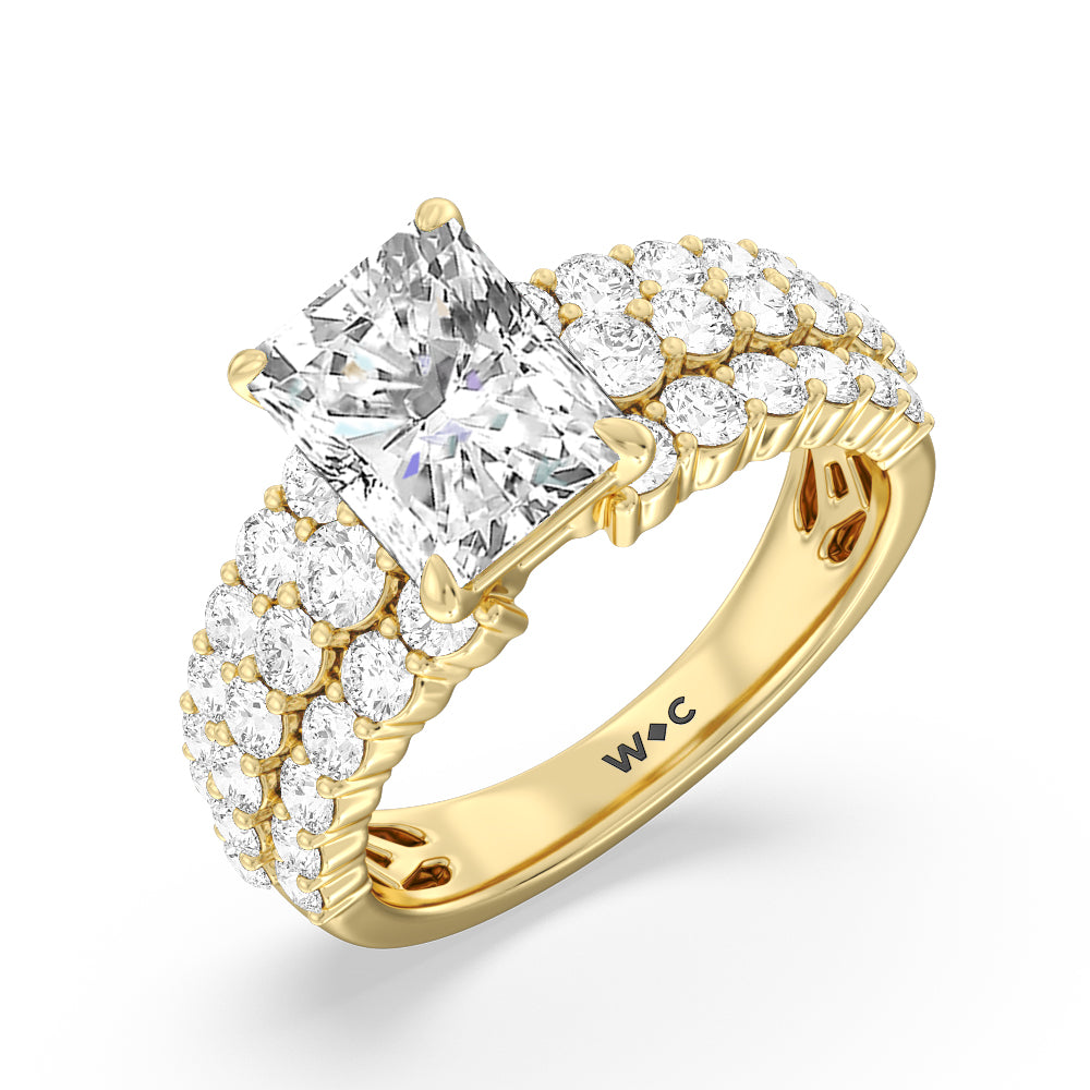 The Park Avenue Ring with Radiant Cut Diamond in 14KT Yellow Gold view 4
