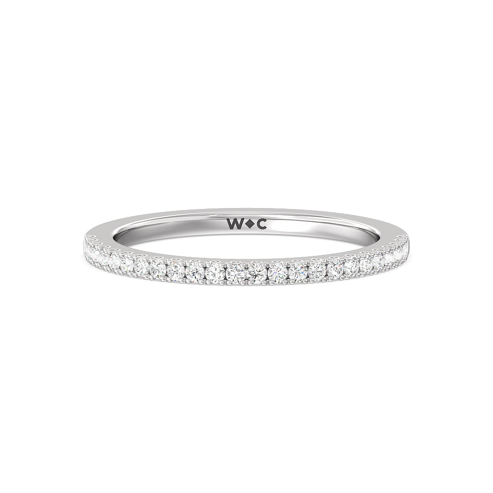Emerald Side Stone Broad Band Hidden Halo Diamond Wedding Band with Platinum Cut Diamond in 14KT Platinum view 1
