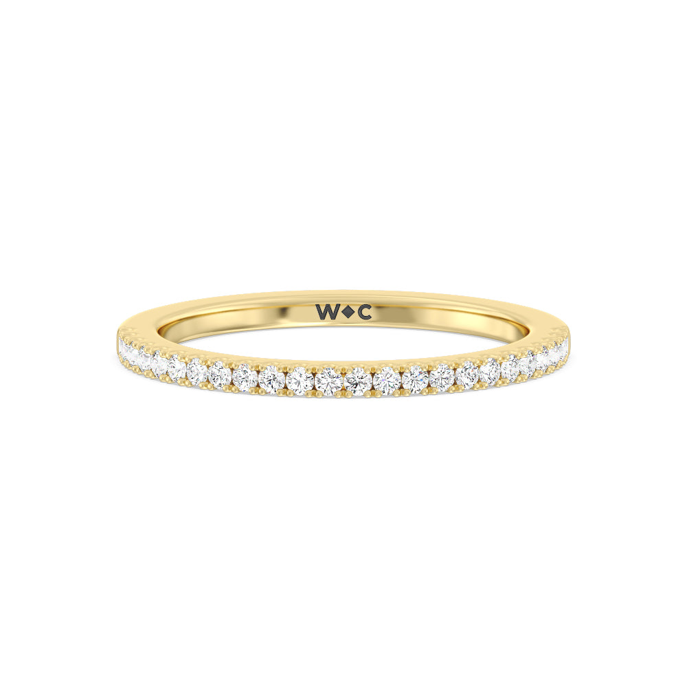 Emerald Side Stone Broad Band Hidden Halo Diamond Wedding Band with 18KT Yellow Gold Cut Diamond in 14KT Yellow Gold view 1
