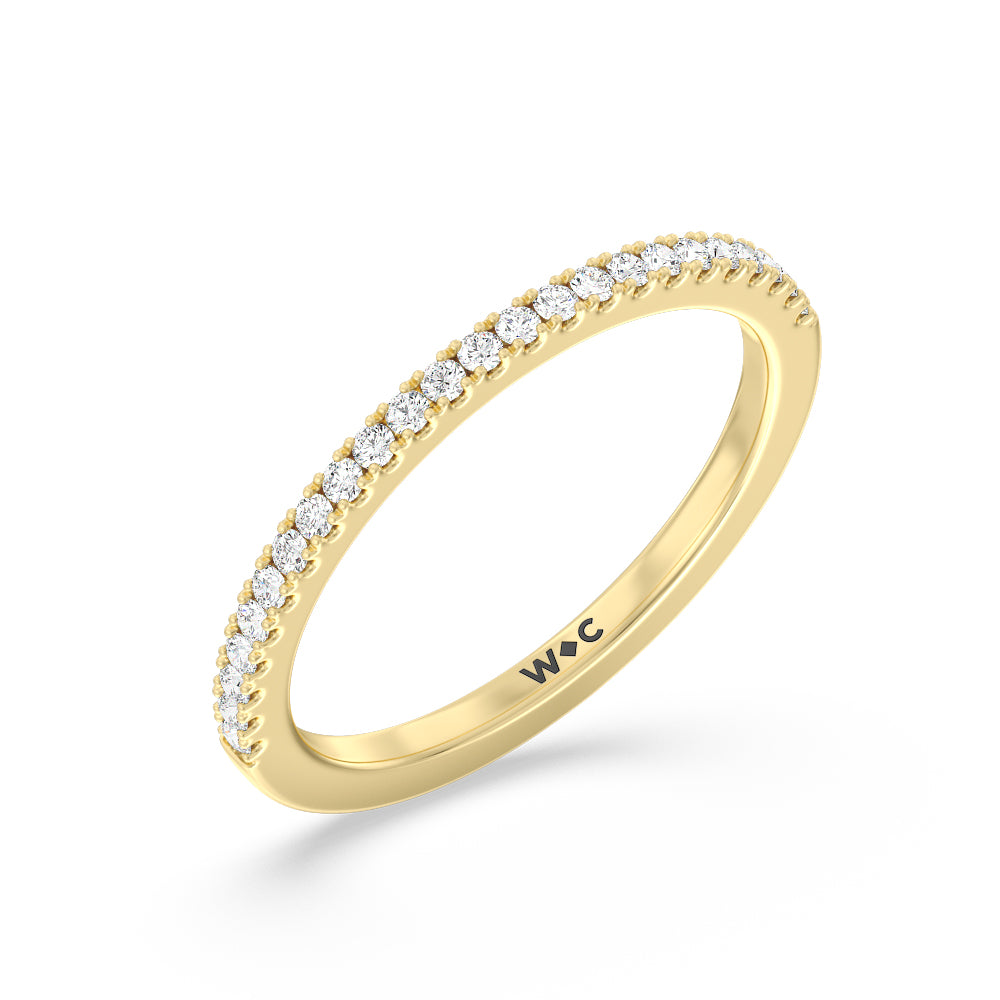 Emerald Side Stone Broad Band Hidden Halo Diamond Wedding Band with 18KT Yellow Gold Cut Diamond in 14KT Yellow Gold view 4
