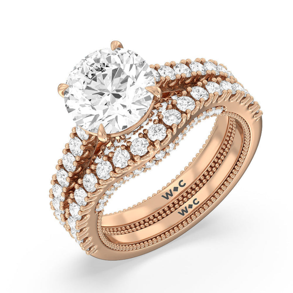 The Gramercy Ring with Oval Cut Diamond in 14KT Rose Gold view 6
