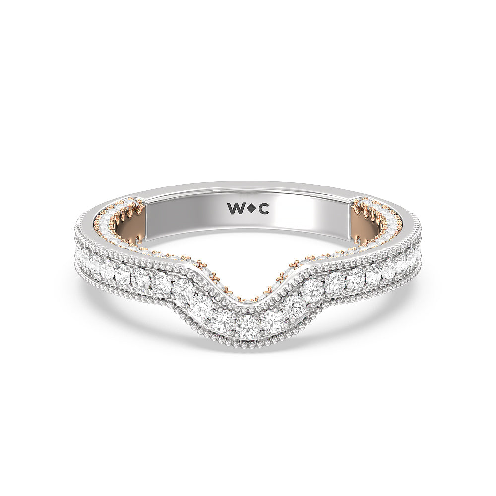 The Chrysler Band with 18KT White & Yellow Gold Cut Diamond in 14KT White & Yellow Gold view 5
