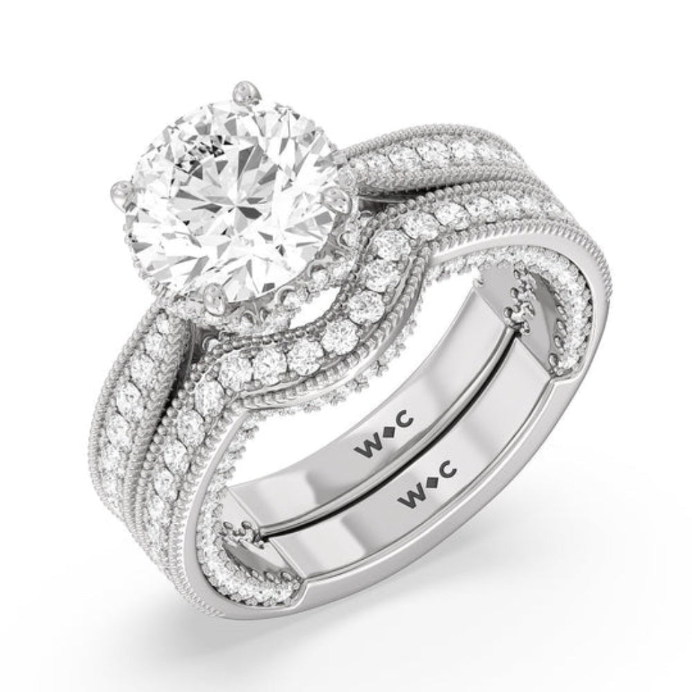 The Chrysler Ring with Radiant Cut Diamond in 14KT Platinum view 5
