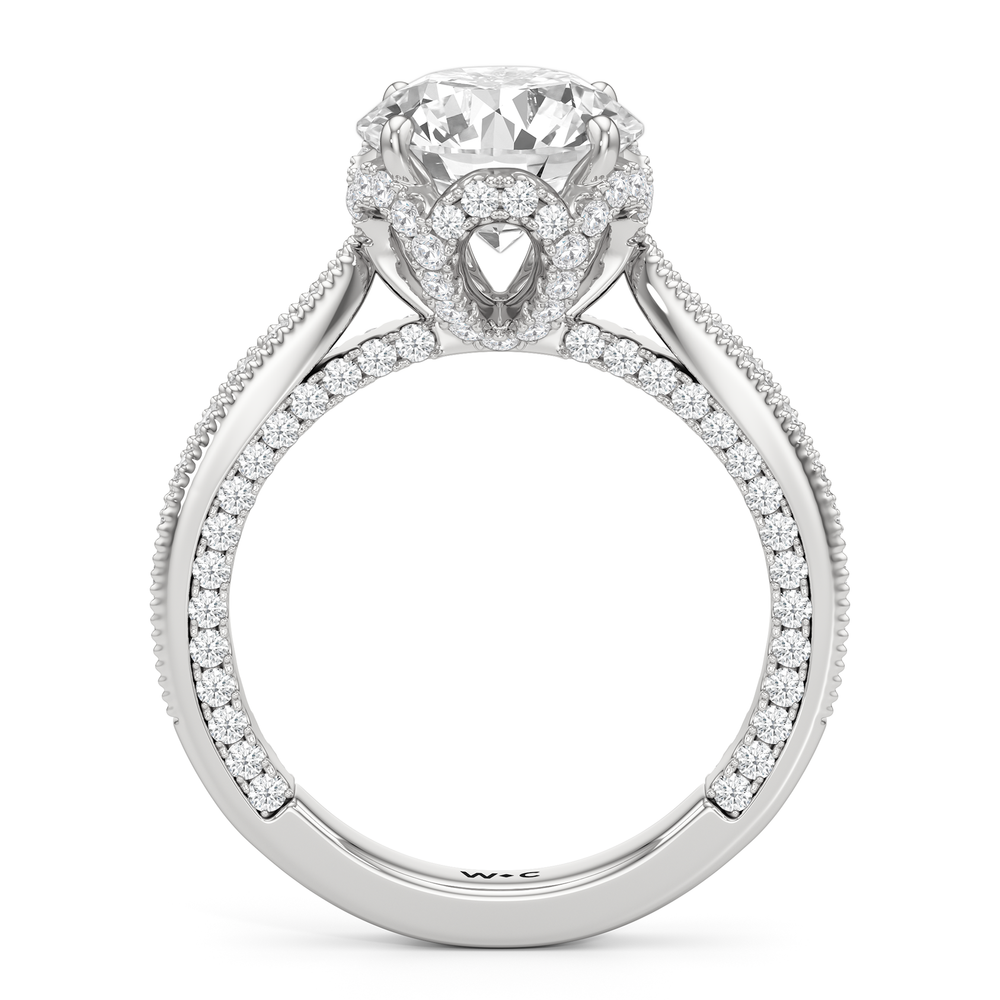 Round Cut The Chrysler Ring with Lab Grown Diamond in 14KT Platinum view 3
