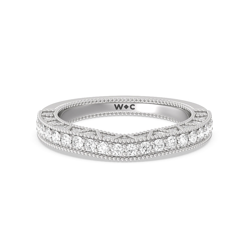 The Waldorf Band with Platinum Cut Diamond in 14KT Platinum view 1
