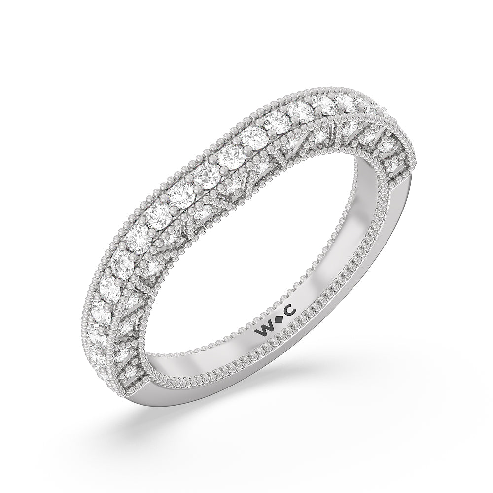 The Waldorf Band with Platinum Cut Diamond in 14KT Platinum view 4
