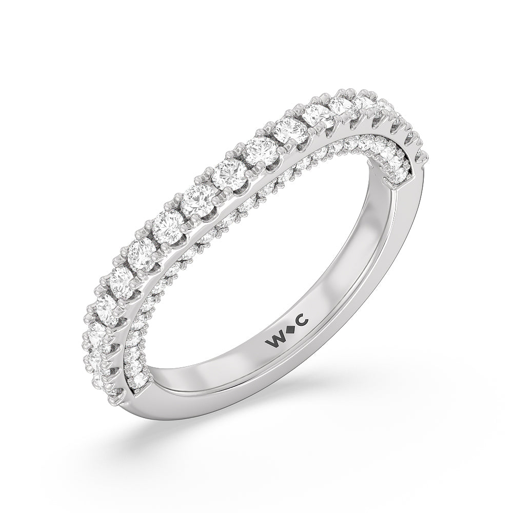 The Eldridge Band with Platinum Cut Diamond in 14KT Platinum view 4
