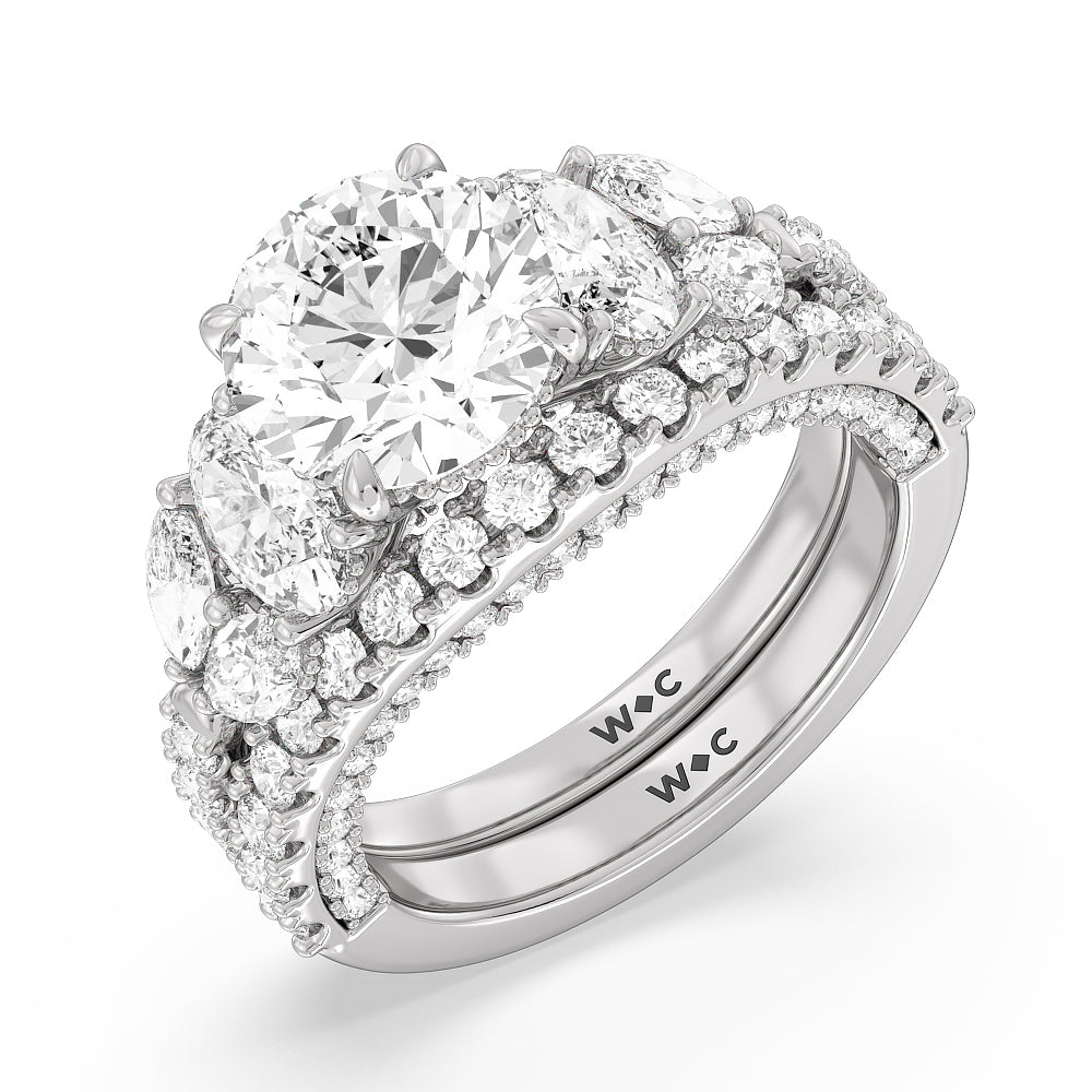 The Eldridge Band with Platinum Cut Diamond in 14KT Platinum view 3
