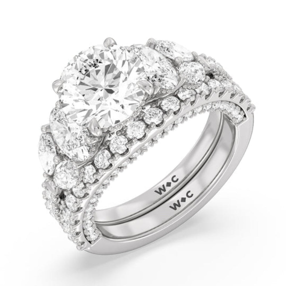 Oval Cut The Eldridge Ring with Lab Grown Diamond in 14KT White & Rose Gold view 4
