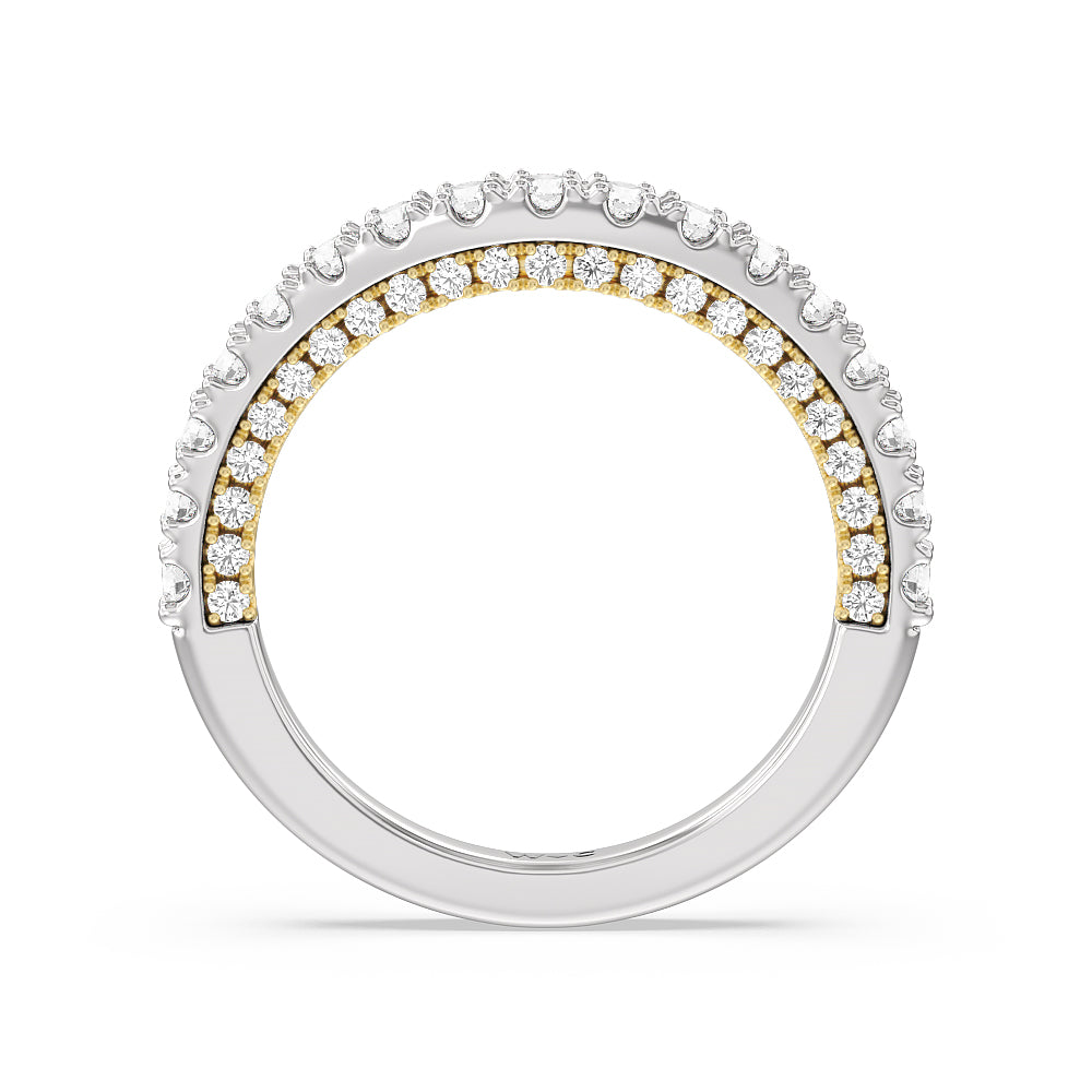 The Eldridge Band with 18KT White & Yellow Gold Cut Diamond in 14KT White & Yellow Gold view 2
