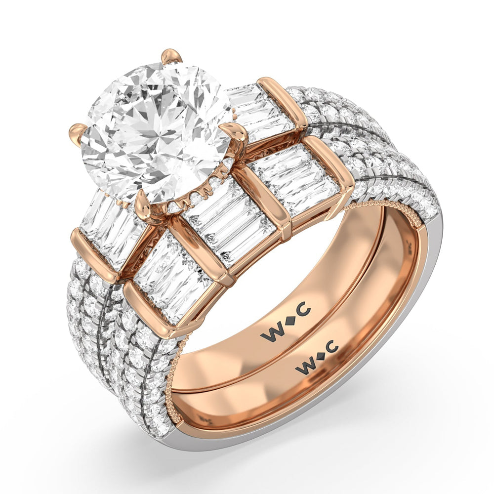 The Mulberry Ring with Oval Cut Diamond in 14KT White & Rose Gold view 7
