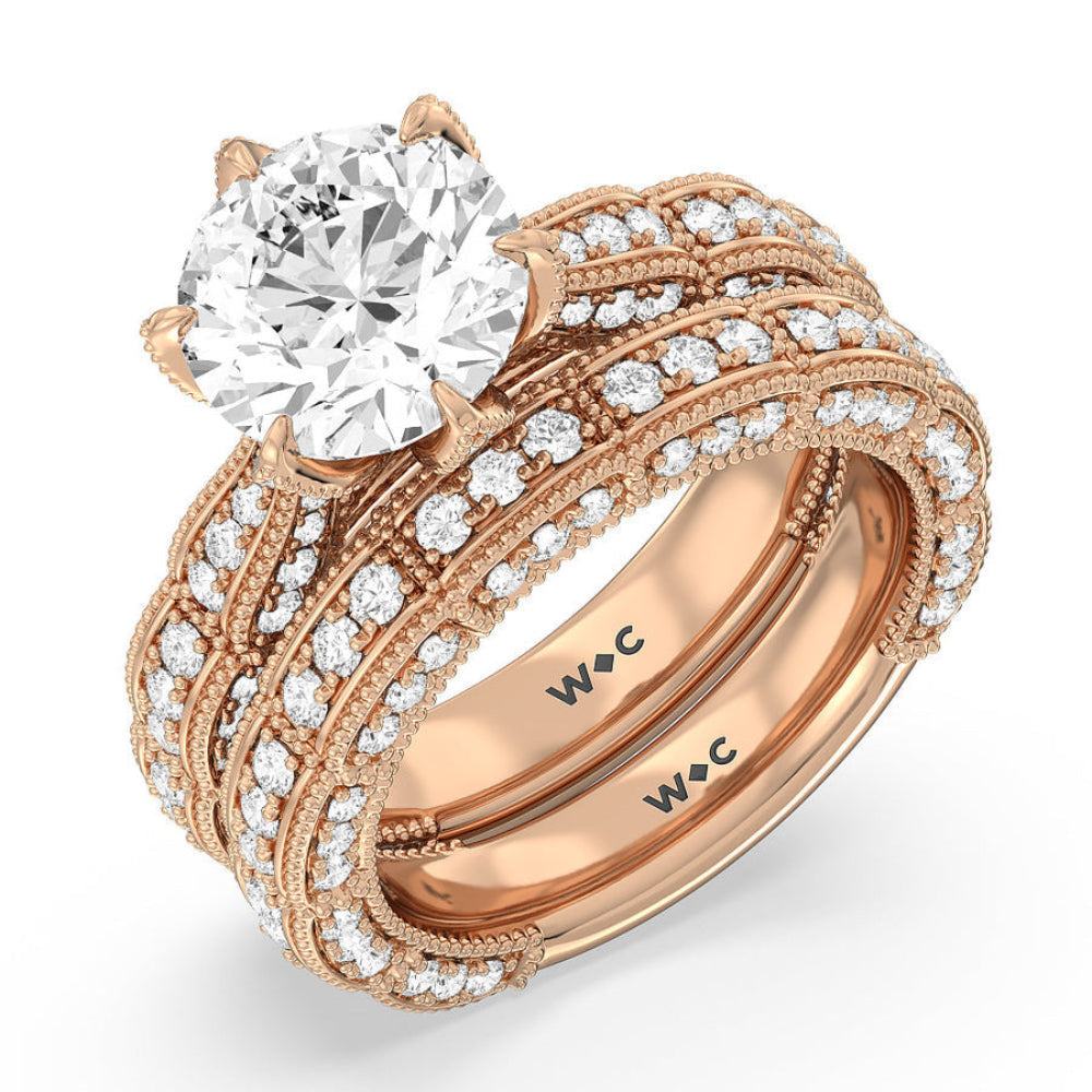 The Central Park Ring with Oval Cut Diamond in 14KT Rose Gold view 6
