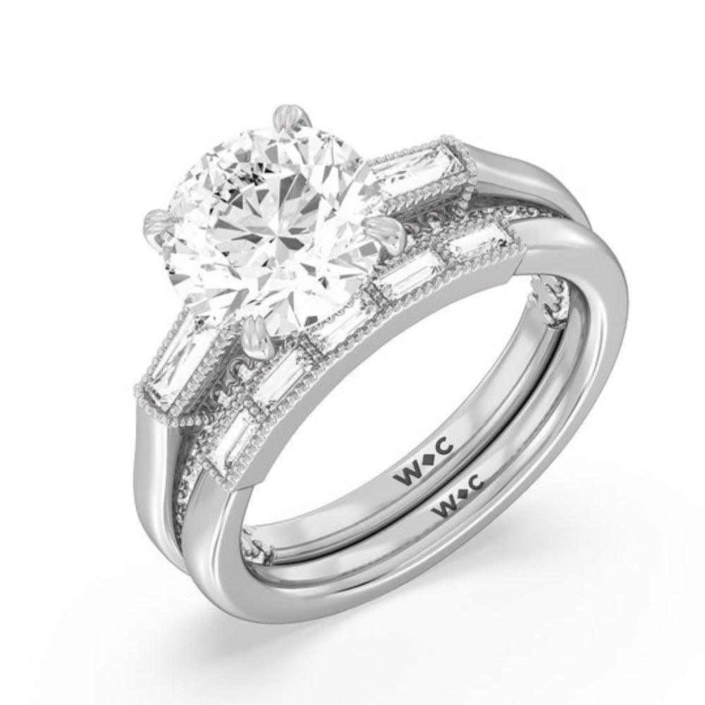 The Bryant Park Ring with Emerald Cut Diamond in 14KT Rose Gold view 4
