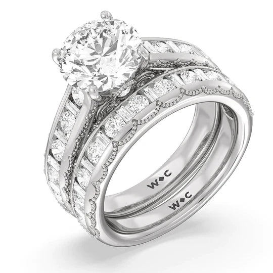 5.42ct Round Morgan Lab Diamond Engagement Ring with 6 3/8 Cut Diamond in 14KT Round view 4
