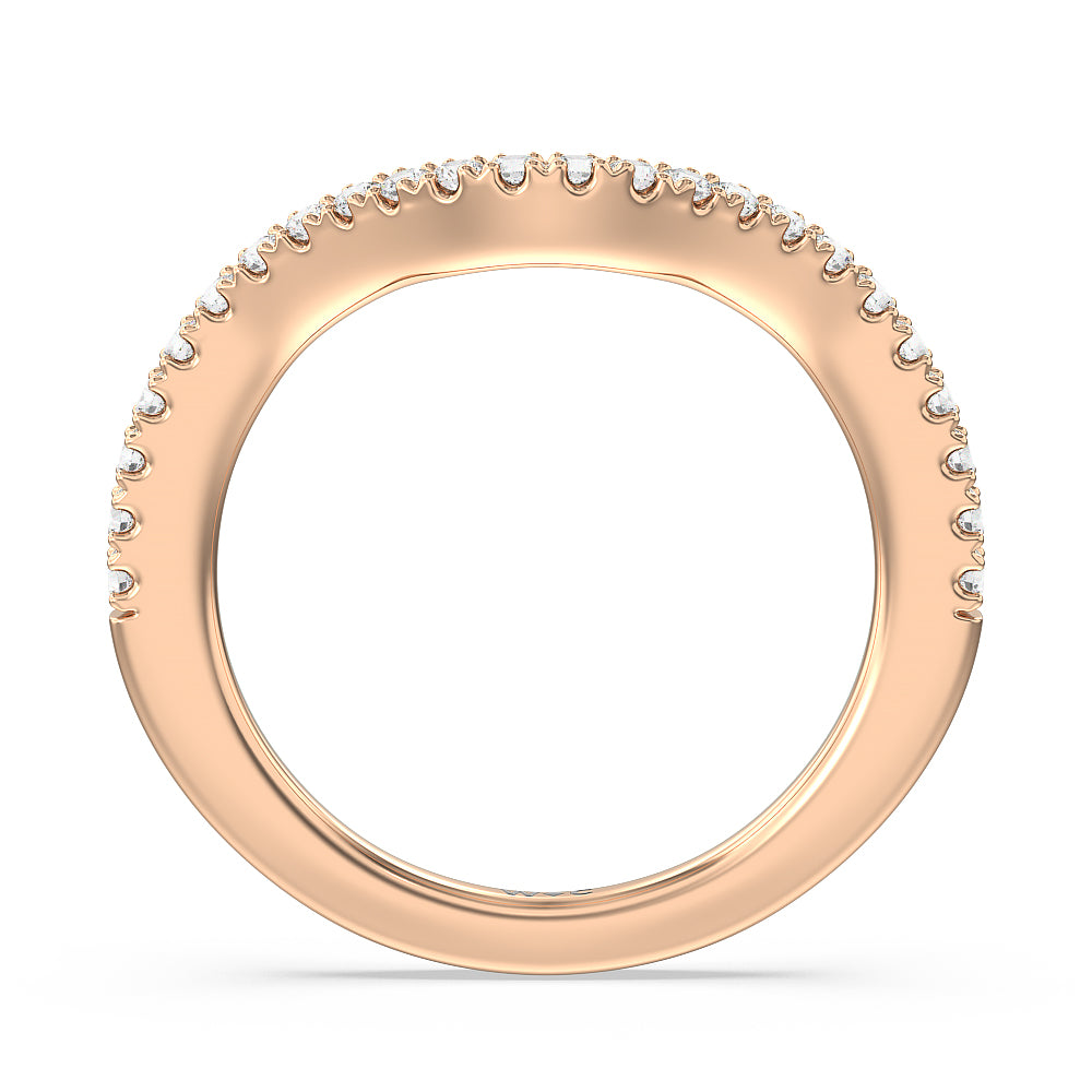 The Dakota Band with 18KT Rose Gold Cut Diamond in 14KT Rose Gold view 2
