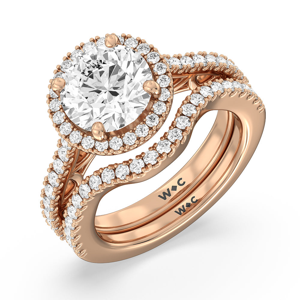 The Dakota Band with 18KT Rose Gold Cut Diamond in 14KT Rose Gold view 3

