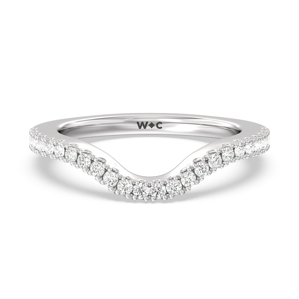 The Dakota Band with Platinum Cut Diamond in 14KT Platinum view 1
