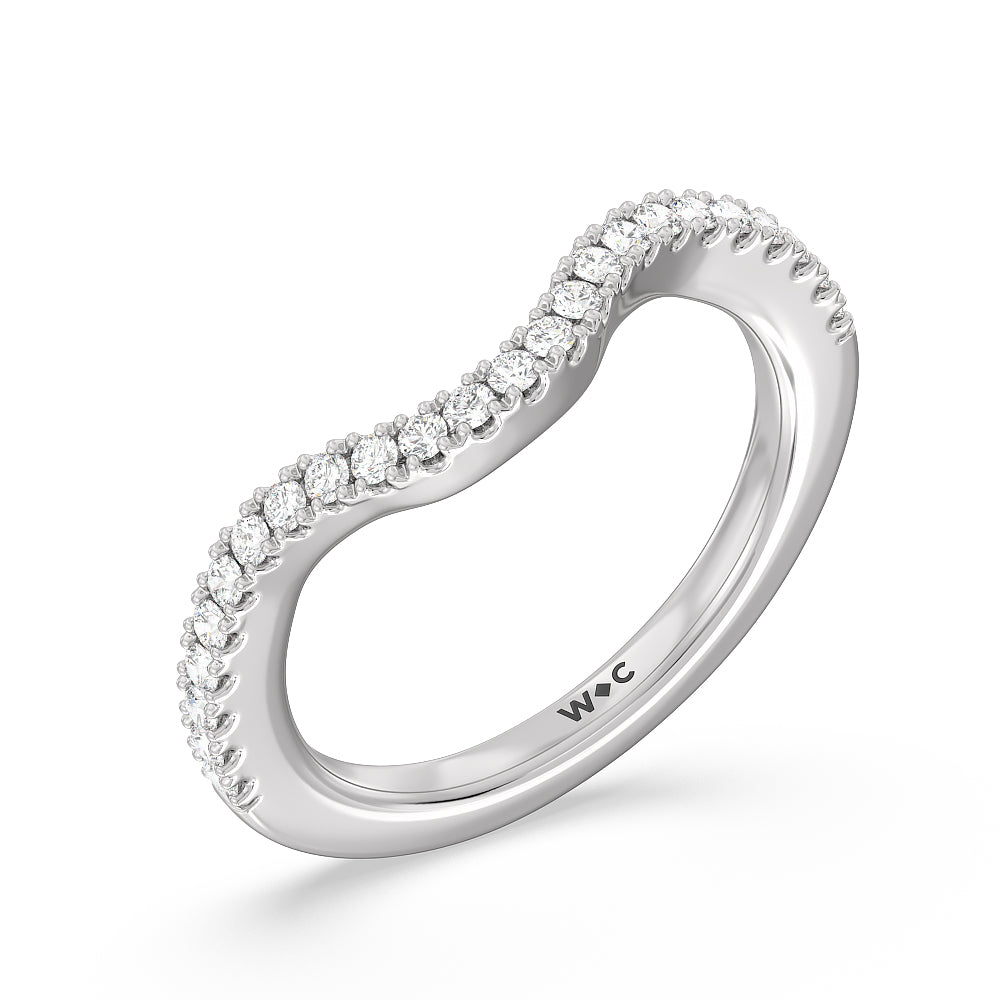 The Dakota Band with Platinum Cut Diamond in 14KT Platinum view 4
