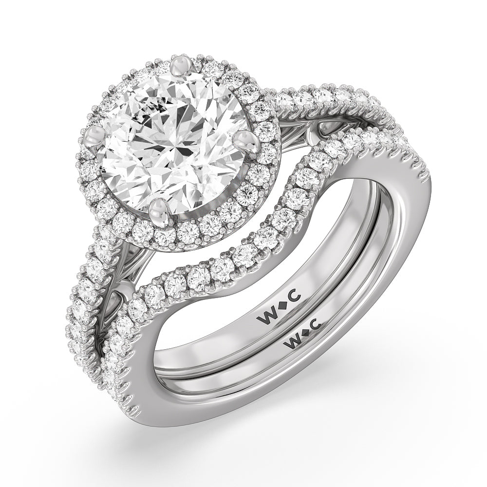 The Dakota Band with Platinum Cut Diamond in 14KT Platinum view 3
