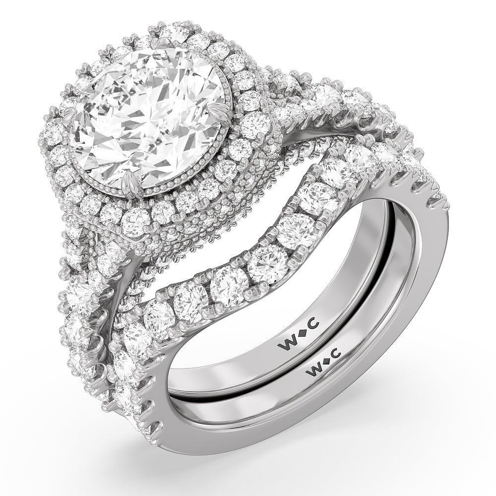Oval Cut The Cloister Ring (E+ VVS+) with Lab Grown Diamond in 14KT White & Rose Gold view 4
