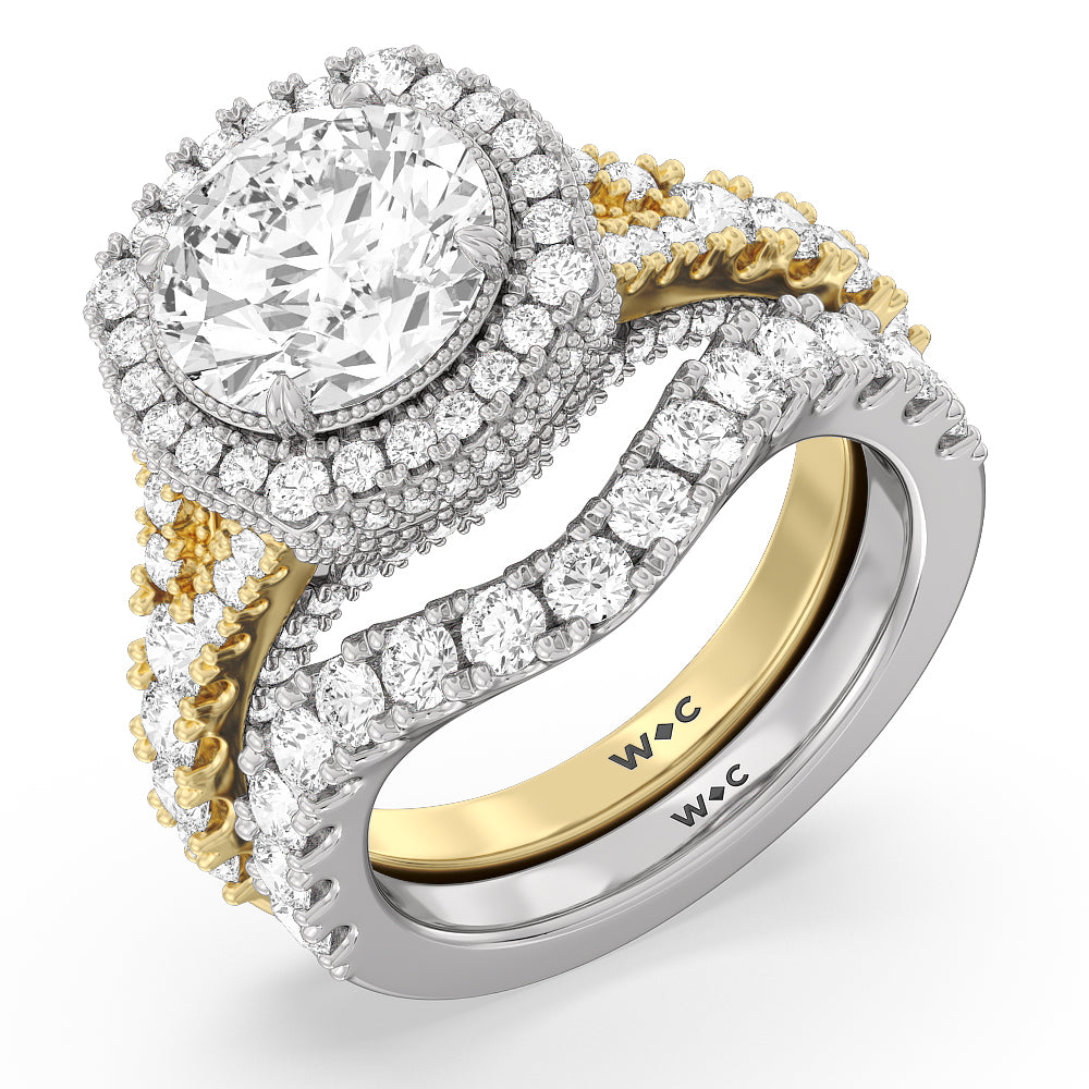 The Cloister Ring with Oval Cut Diamond in 14KT White & Rose Gold view 5
