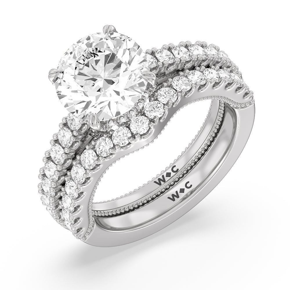 The Liberty Ring with Oval Cut Diamond in 14KT White & Rose Gold view 4
