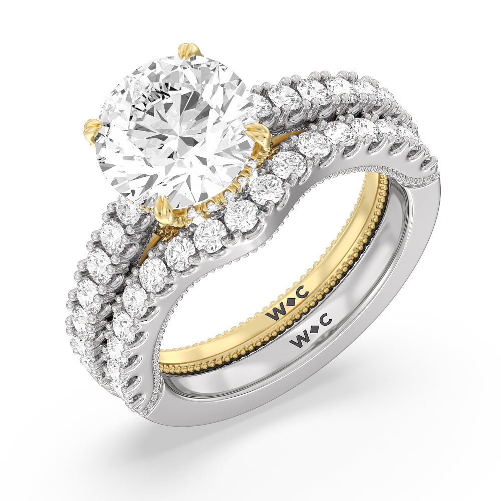 The Liberty Ring with Oval Cut Diamond in 14KT White & Rose Gold view 5
