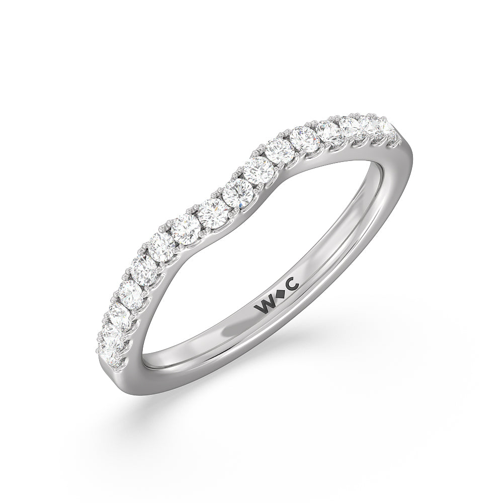 The Essex Band with Platinum Cut Diamond in 14KT Platinum view 4
