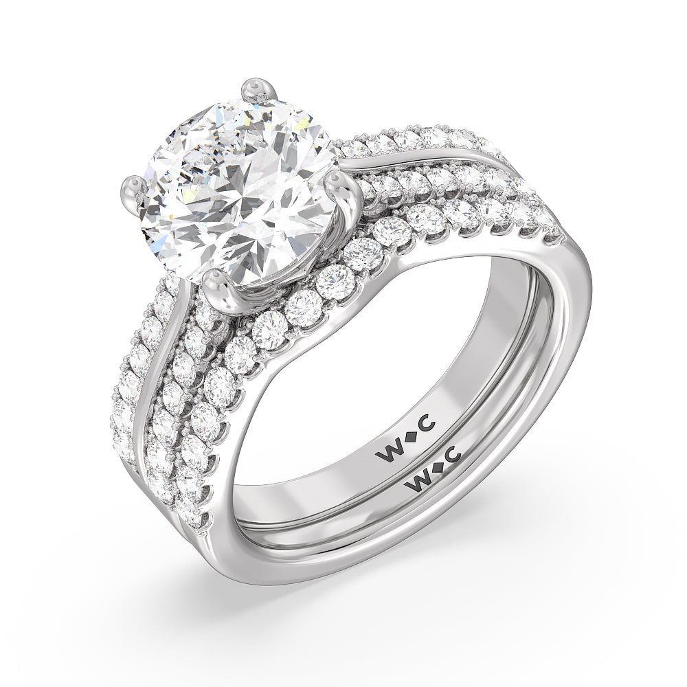 The Essex Band with Platinum Cut Diamond in 14KT Platinum view 3
