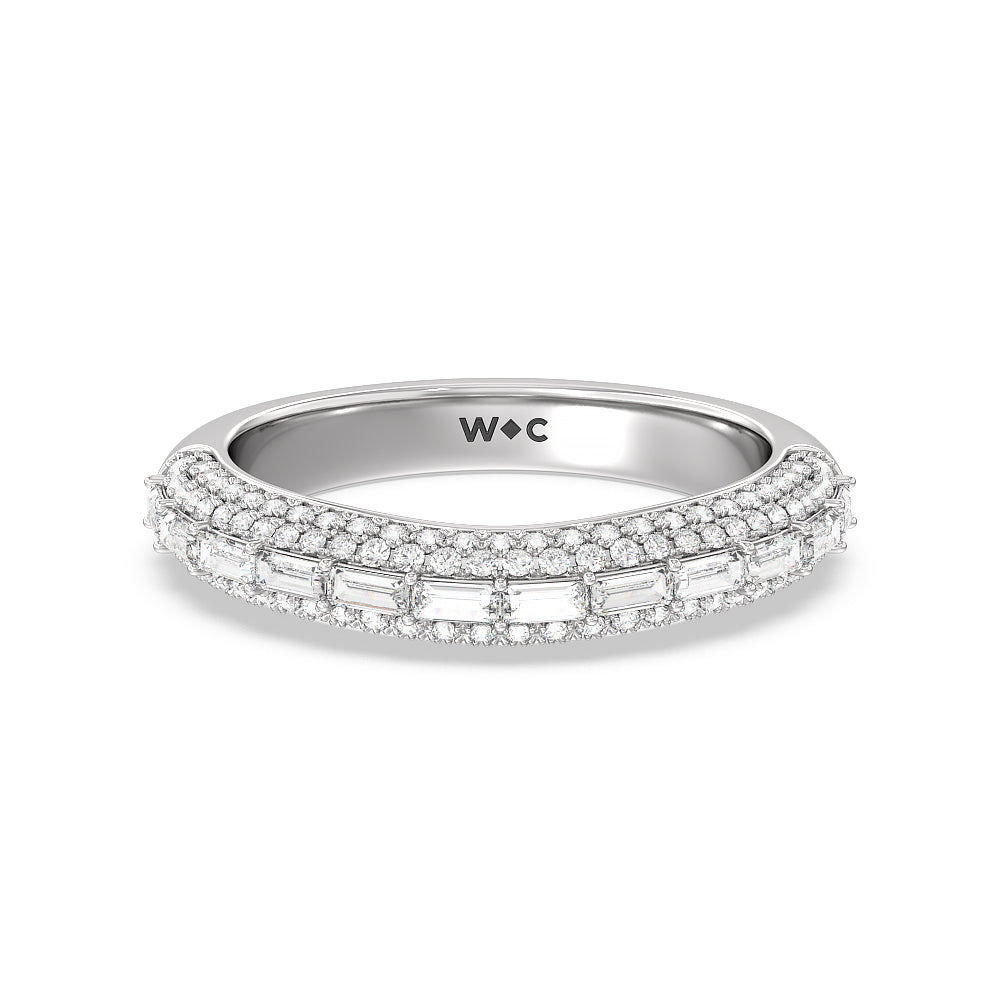 The Soho Band with Platinum Cut Diamond in 14KT Platinum view 1

