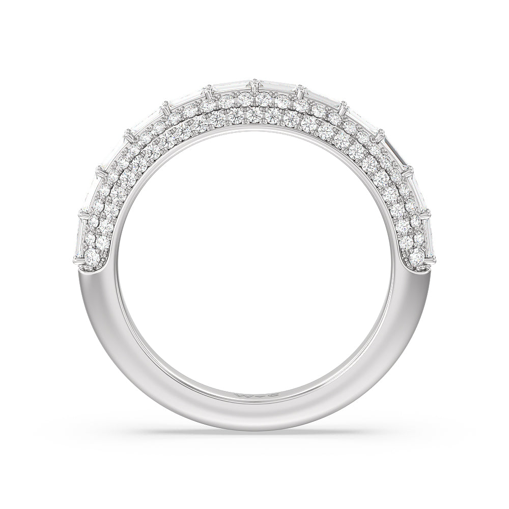 The Soho Band with Platinum Cut Diamond in 14KT Platinum view 2
