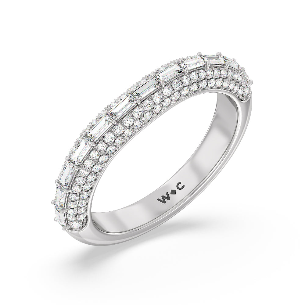 The Soho Band with Platinum Cut Diamond in 14KT Platinum view 4
