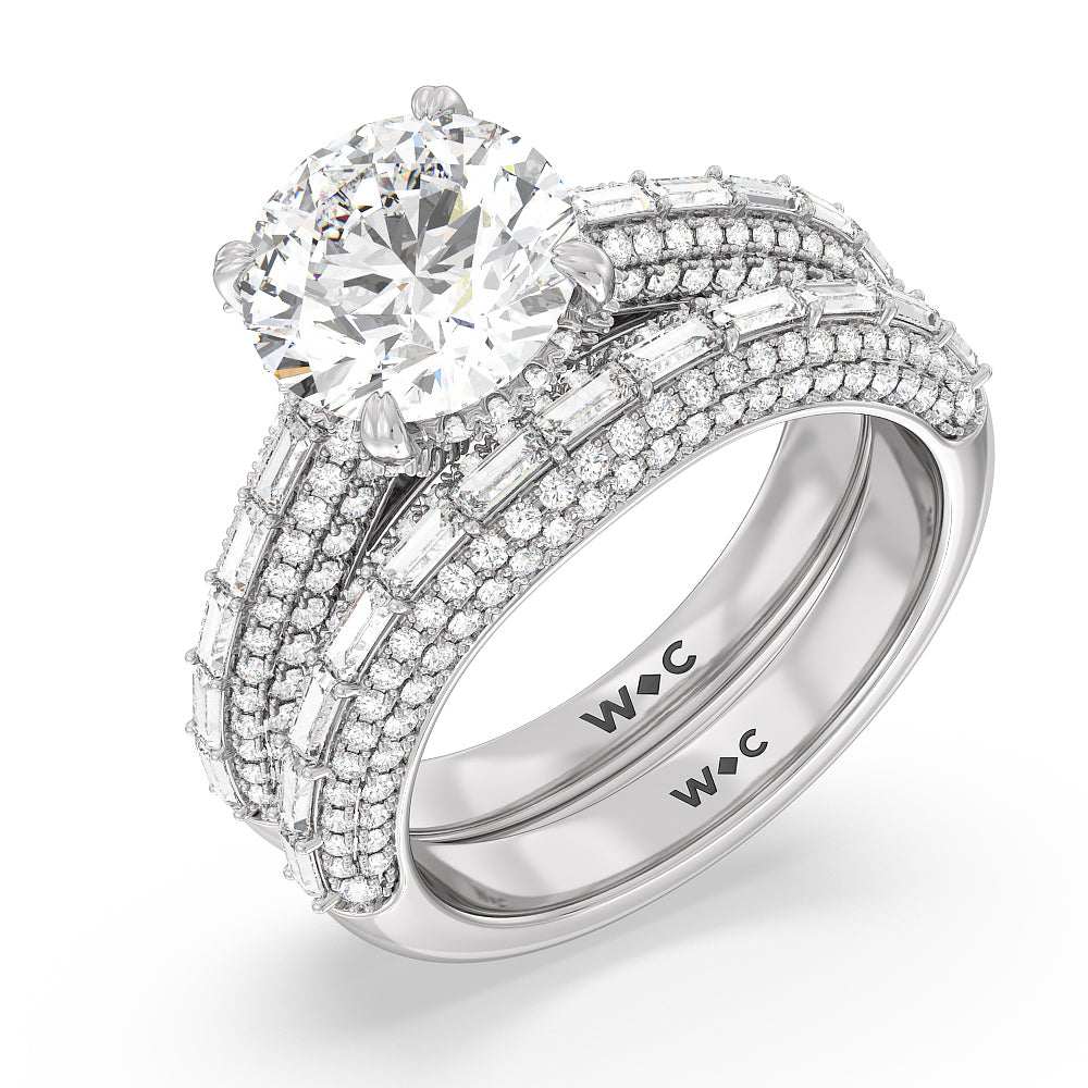 The Soho Band with Platinum Cut Diamond in 14KT Platinum view 3
