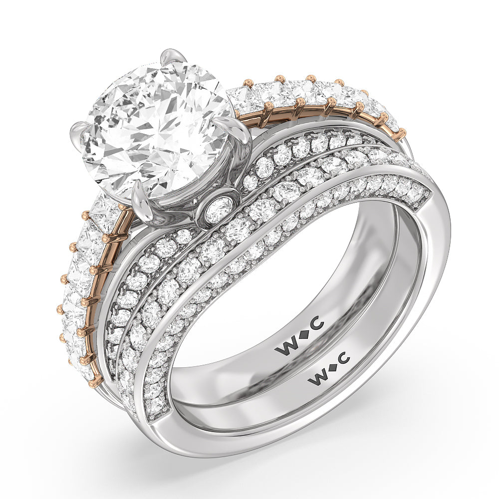Oval Cut The Ludlow Ring with Lab Grown Diamond in 14KT White & Rose Gold view 6
