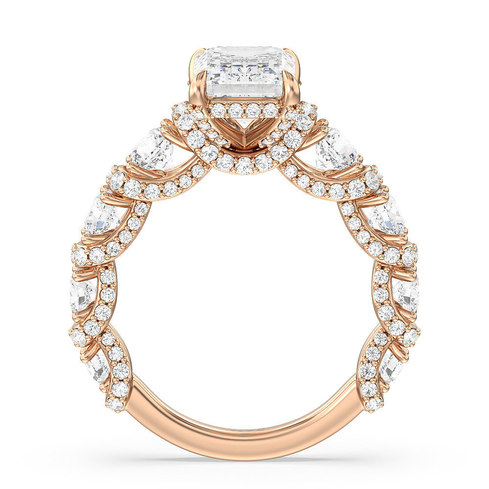 Emerald Cut The Fulton Ring (E+ VVS+) with Lab Grown Diamond in 14KT Rose Gold view 3
