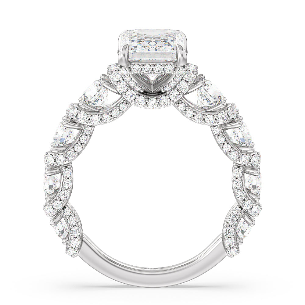 Emerald Cut The Fulton Ring (E+ VVS+) with Lab Grown Diamond in 14KT Platinum view 3

