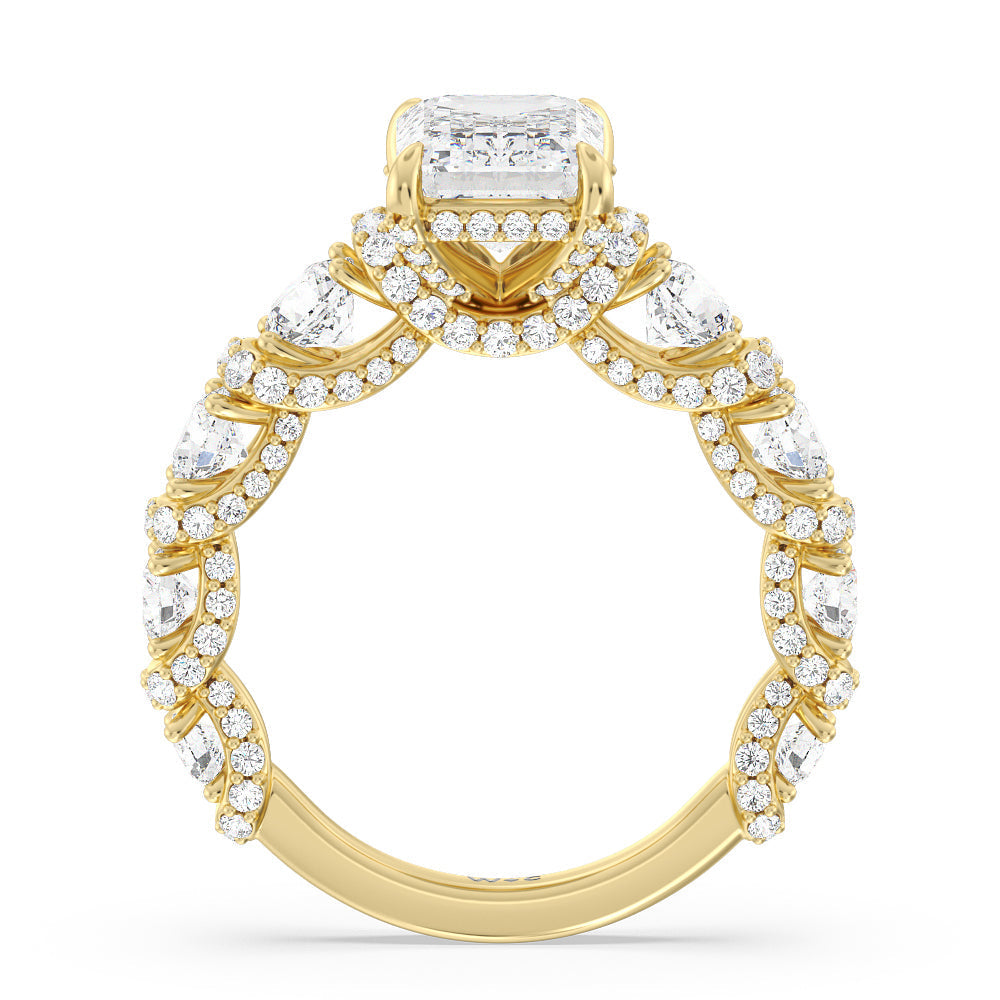 Emerald Cut The Fulton Ring (E+ VVS+) with Lab Grown Diamond in 14KT Yellow Gold view 3
