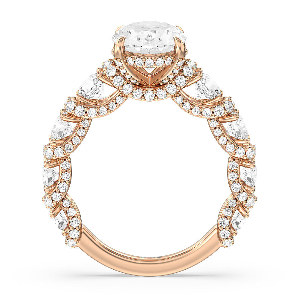 Oval Cut The Fulton Ring (E+ VVS+) with Lab Grown Diamond in 14KT Rose Gold view 3
